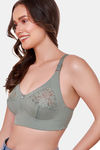 Maroon Clothing Double Layered Non Wired Full Coverage Bralette Bra - Olive — thumbnail 2