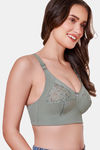 Maroon Clothing Double Layered Non Wired Full Coverage Bralette Bra - Olive — thumbnail 3