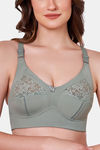 Maroon Clothing Double Layered Non Wired Full Coverage Bralette Bra - Olive — thumbnail 5