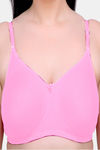 Maroon Clothing Double Layered Non Wired Full Coverage T-Shirt Bra - Pink — thumbnail 4