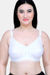 Maroon Clothing Single Layered Non Wired Full Coverage Minimiser Bra - White — thumbnail 1