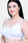 Maroon Clothing Single Layered Non Wired Full Coverage Minimiser Bra - White — thumbnail 2