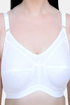 Maroon Clothing Single Layered Non Wired Full Coverage Minimiser Bra - White — thumbnail 4