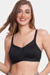 Maroon Clothing Lightly Lined Non Wired Full Coverage T-Shirt Bra - Black — thumbnail 1