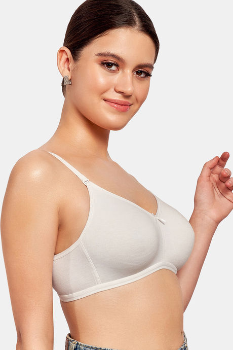 Maroon Clothing Double Layered Non Wired Medium Coverage T-Shirt Bra - White — image 2