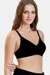 Maroon Clothing Double Layered Non Wired Full Coverage Tshirt Bra - Black — thumbnail 2