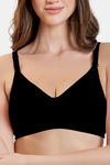 Maroon Clothing Double Layered Non Wired Full Coverage Tshirt Bra - Black — thumbnail 4