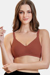Maroon Clothing Double Layered Non Wired Full Coverage Tshirt Bra - Brick — thumbnail 1