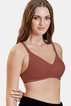 Maroon Clothing Double Layered Non Wired Full Coverage Tshirt Bra - Brick — thumbnail 2