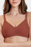 Maroon Clothing Double Layered Non Wired Full Coverage Tshirt Bra - Brick — thumbnail 4