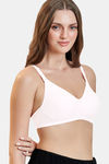Maroon Clothing Double Layered Non Wired Full Coverage Tshirt Bra - White — thumbnail 2