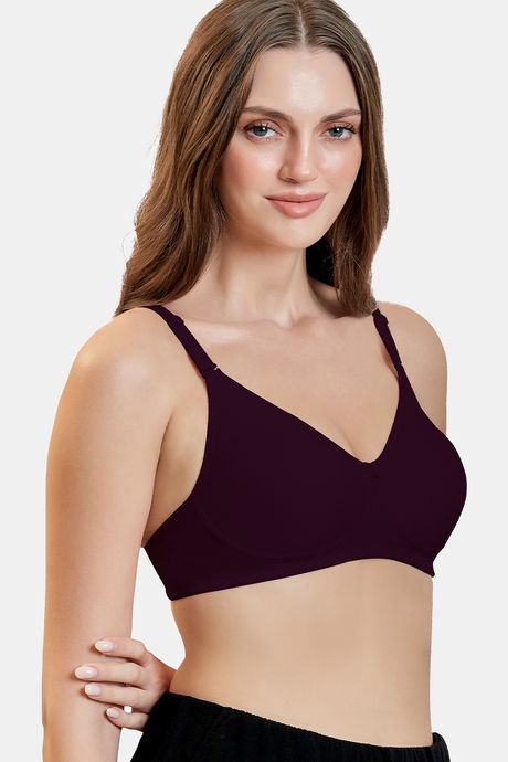 Maroon Clothing Double Layered Non Wired Full Coverage Tshirt Bra - Wine — image 2