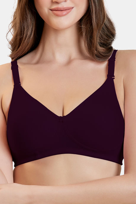 Maroon Clothing Double Layered Non Wired Full Coverage Tshirt Bra - Wine — image 4