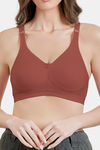 Maroon Clothing Double Layered Non Wired Full Coverage Tshirt Bra - Brick — thumbnail 4