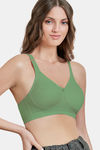 Maroon Clothing Double Layered Non Wired Full Coverage Tshirt Bra - Olivegreen — thumbnail 2