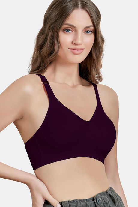 Maroon Clothing Double Layered Non Wired Full Coverage Tshirt Bra - Wine — image 2