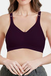 Maroon Clothing Double Layered Non Wired Full Coverage Tshirt Bra - Wine — thumbnail 4