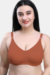 Maroon Clothing Double Layered Non Wired Full Coverage Minimiser Bra - Brick — thumbnail 1