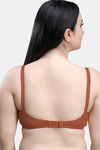 Maroon Clothing Double Layered Non Wired Full Coverage Minimiser Bra - Brick — thumbnail 3
