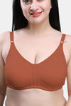 Maroon Clothing Double Layered Non Wired Full Coverage Minimiser Bra - Brick — thumbnail 4