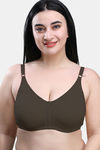 Maroon Clothing Double Layered Non Wired Full Coverage Minimiser Bra - Hotcoffee — thumbnail 1