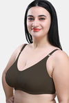 Maroon Clothing Double Layered Non Wired Full Coverage Minimiser Bra - Hotcoffee — thumbnail 2