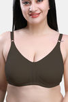 Maroon Clothing Double Layered Non Wired Full Coverage Minimiser Bra - Hotcoffee — thumbnail 4