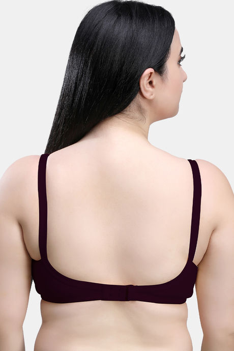 Maroon Clothing Double Layered Non Wired Full Coverage Minimiser Bra - Wine — image 3