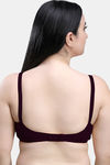 Maroon Clothing Double Layered Non Wired Full Coverage Minimiser Bra - Wine — thumbnail 3