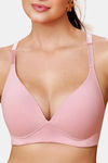 Maroon Clothing Double Layered Non Wired Full Coverage Sleep Bra - Mistpink — thumbnail 4