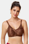 Maroon Clothing Double Layered Non Wired Full Coverage Minimiser Bra - Mocha — thumbnail 1