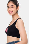 Maroon Clothing Non Padded Slip On Beginner Bra - Black — thumbnail 2
