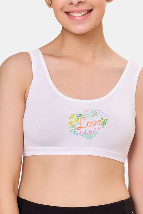 Maroon Clothing Non Padded Slip On Beginner Bra - White — image 4