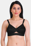 Featherline Padded Non Wired Full Coverage Minimiser Bra - Black — thumbnail 1
