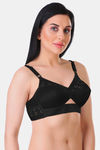 Featherline Padded Non Wired Full Coverage Minimiser Bra - Black — thumbnail 2