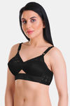 Featherline Padded Non Wired Full Coverage Minimiser Bra - Black — thumbnail 3