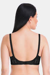 Featherline Padded Non Wired Full Coverage Minimiser Bra - Black — thumbnail 4