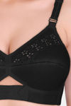 Featherline Padded Non Wired Full Coverage Minimiser Bra - Black — thumbnail 5