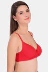 Featherline Padded Non Wired 3/4th Coverage T-Shirt Bra - Red — thumbnail 3