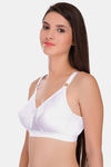 Featherline Single Layered Non-Wired Full Coverage Minimiser Bra - White — thumbnail 3