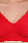Featherline Padded Non-Wired Full Coverage Minimiser Bra - Red — thumbnail 5