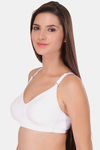 Featherline Padded Non-Wired Full Coverage Minimiser Bra - White — thumbnail 3