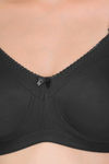 Featherline Single Layered Non-Wired Full Coverage Minimiser Bra - Black — thumbnail 5