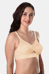 Featherline Single Layered Non Wired Full Coverage Minimiser Bra - White — thumbnail 4