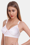 Featherline Single Layered Non Wired Full Coverage Minimiser Bra - White — thumbnail 3
