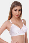 Featherline Single Layered Non Wired Full Coverage Minimiser Bra - White — thumbnail 4