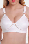 Featherline Single Layered Non Wired Full Coverage Minimiser Bra - White — thumbnail 5