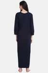 Secret Wish Woolen Full Length Nightdress - Navy Blue — thumbnail 2