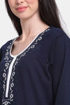Secret Wish Woolen Full Length Nightdress - Navy Blue — thumbnail 4