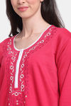 Secret Wish Woolen Full Length Nightdress - Pink — thumbnail 4